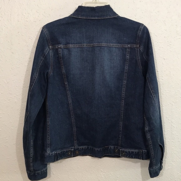 Style & Co Dark Wash Trucker Denim Jacket size M - Picture 3 of 9